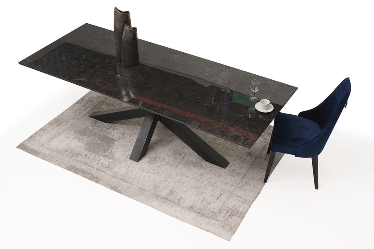 Bazalt duży stół z blatem nierozkładanym – LAMINAM