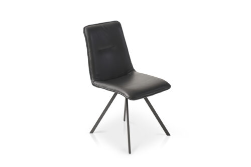 Krzesło K-09 A – skóra naturalna na metalowych nogach