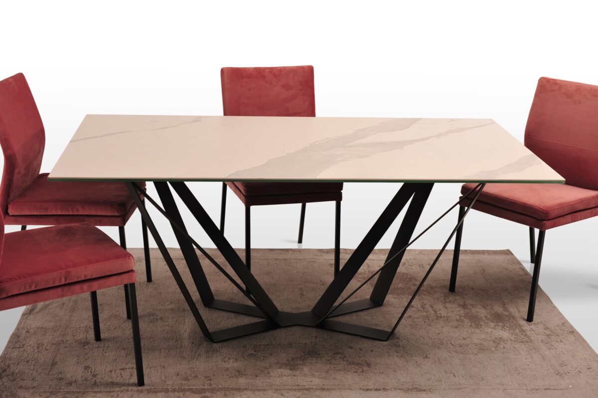 Stół A3 – nierozkładany spiek Statuario Venato mat, 220x100cm