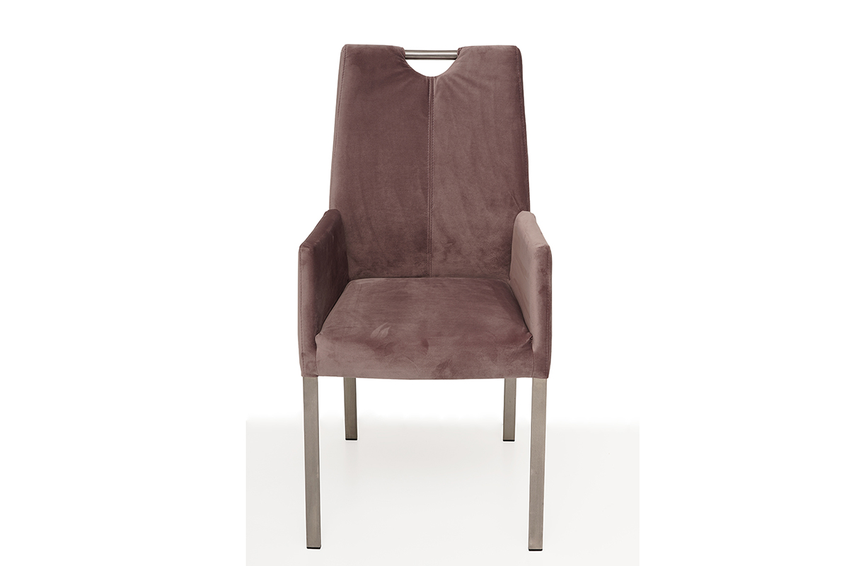 Krzesło Emma 2A – na czterech nogach, z rączką z welurowej tkaniny
