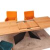 Stół A2 – rozkładany na metalowej nodze, 200x90cm + 2x 40cm