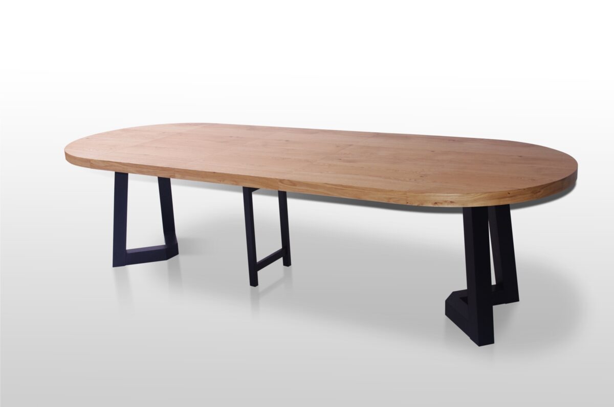 Stół Julian – loftowy, okrągły z możliwością mocnego rozłożenia (3 wkładki)