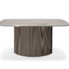 Ryflowany stolik kawowy B43 z blatem z spieku kwarcowego Statuario Venato