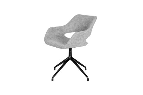 Nowoczesne Krzesło z Tkaniny Artex – Glow 54 na Czarnej Aluminiowej Obrotowej Nodze