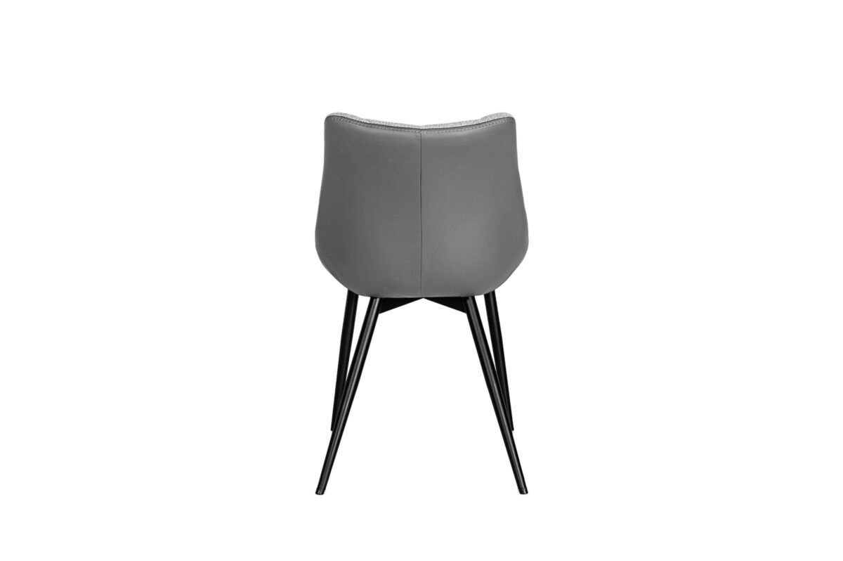 Krzesło K-14 na 4 Metalowych Nóżkach Czarna Skóra Naturalna