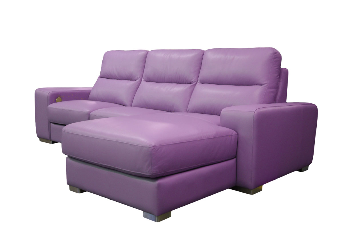 Comfort komplet wypoczynkowy skóra kolor fioletowy