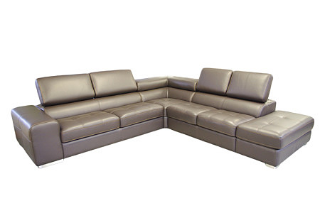 Galaxy nowoczesna sofa z szarej skóry