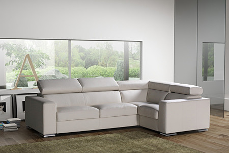 Genesis narożnik biały skórzany sofa