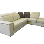 Genua biała nowoczesna sofa skórzana