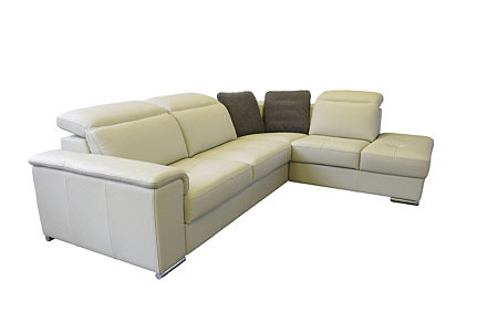 Genua biała nowoczesna sofa skórzana