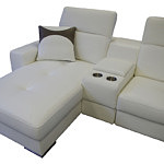 Genua biała sofa z głośnikami skórzana