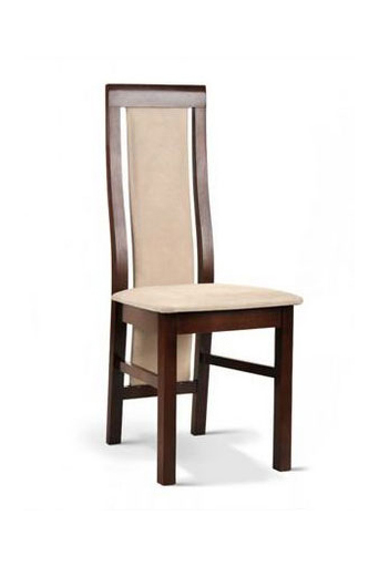 Karina krzesło drewniane tapicerowane oparcie skórzane nogi
