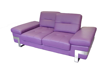 Olivier nowoczesna sofa z elementami metalowymi fioletowa