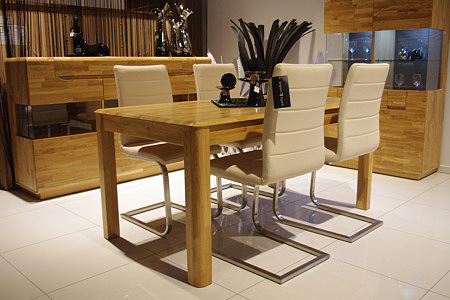 Palermo stół dębowy białe krzesła nowoczesne