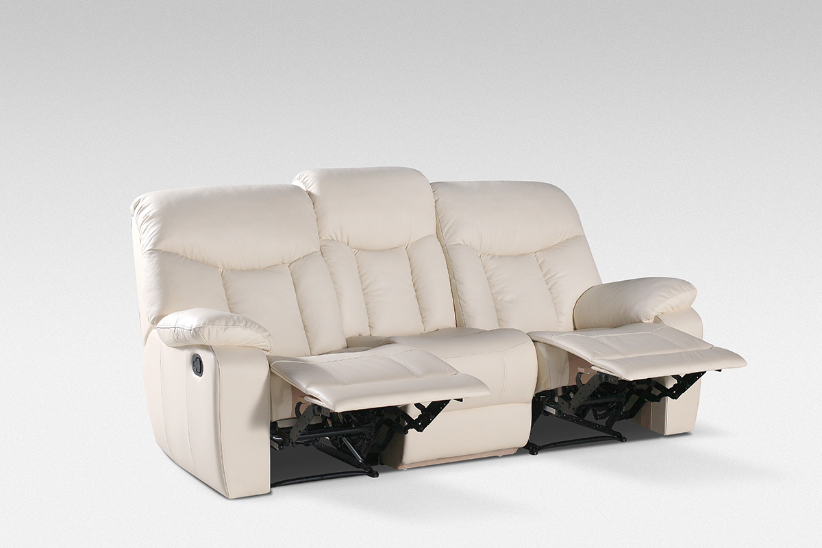 Relax biała sofa z wysuwanymi podnóżkami