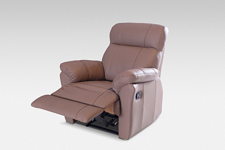 Relax3 - fotel do salonu z funkcją relax, elegancki fotel skórzany klasy premium, skóra naturalna brązowa