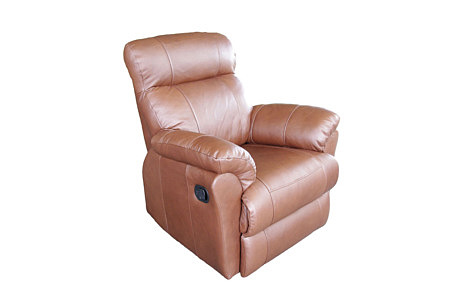 Fotel skórzany do salonu, brązowa skóra naturalna