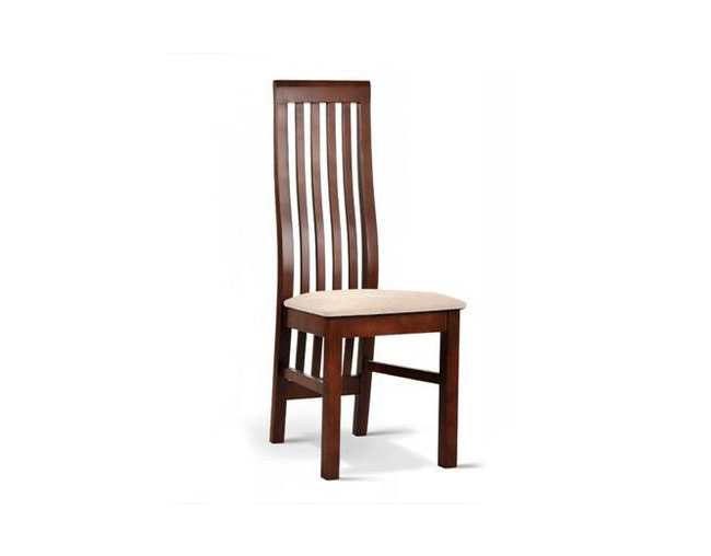Rico krzesło drewniane ażurowe oparcie brązowe siedzisko beżowe