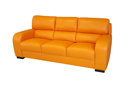 Sara2 skórzana trzyosobowa sofa pomarańczowa