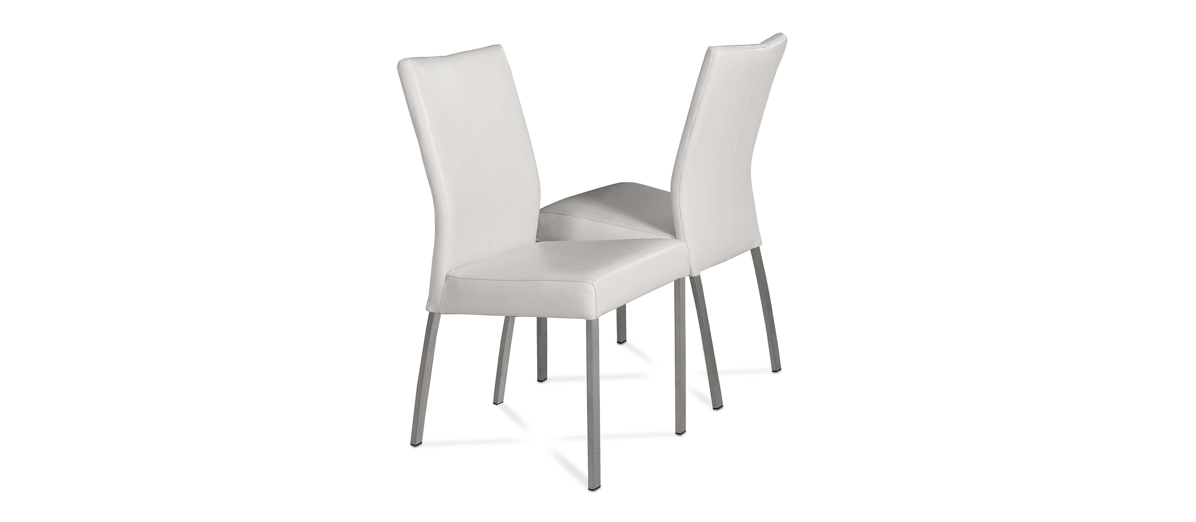 Skip1 nowoczesne białe krzesło skórzane z metalowymi nogami