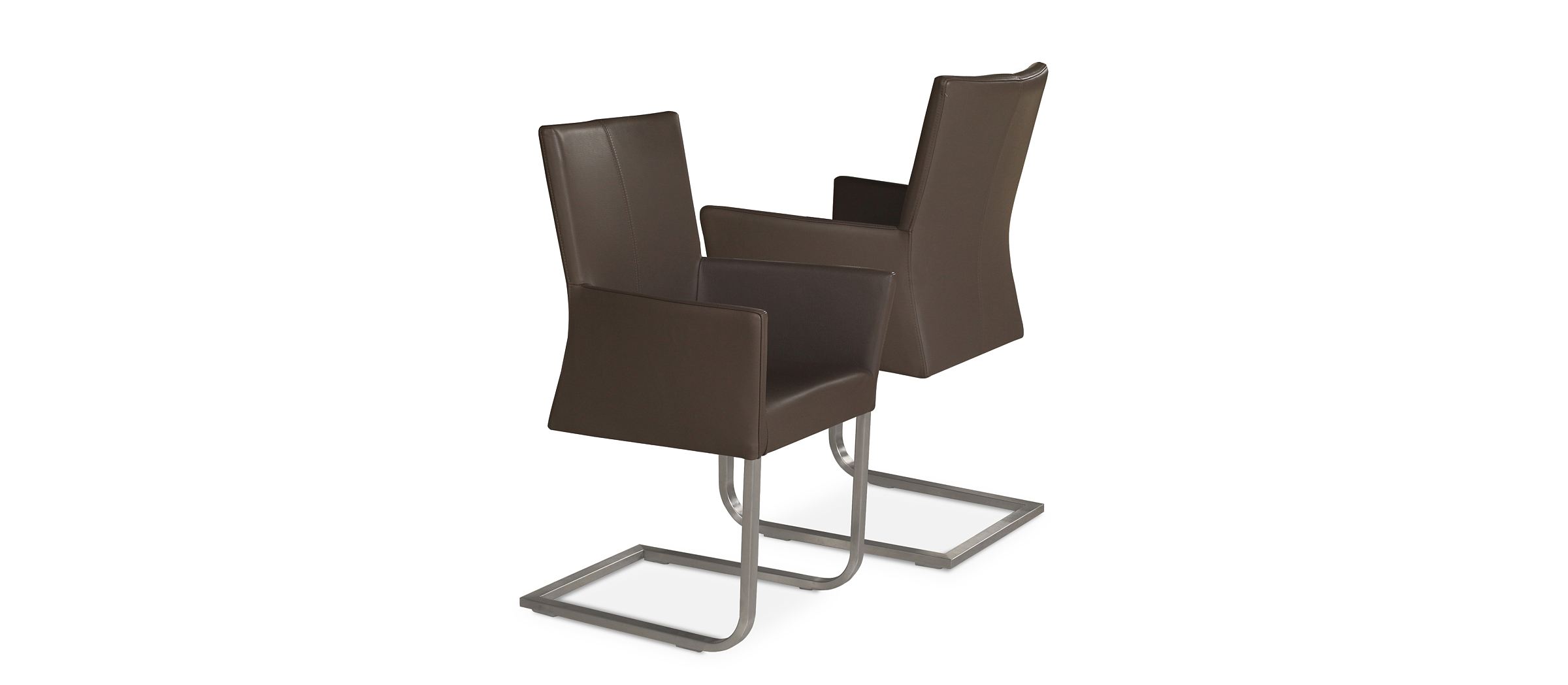 Skip4 nowoczesne krzesła na płozach z podłokietnikiem oparcie ze skóry