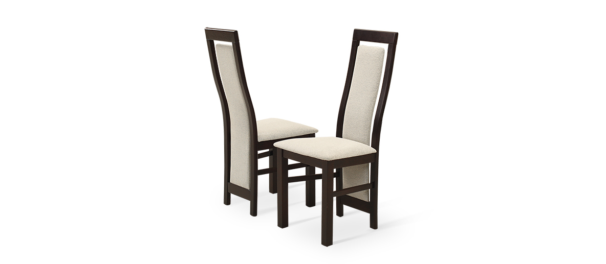 Venus klasyczne krzesło do salonu jadalni brązowy stelaż białe oparcie