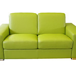 Vesta zielona dwuosobowa sofa skórzana