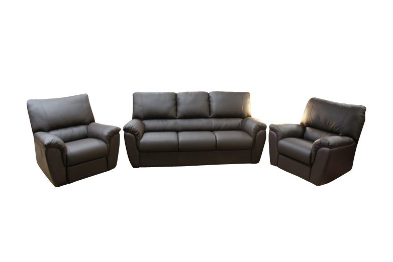 Vito nowoczesny komplet wypoczynkowy sofa i dwa fotele skórzane, kolor czarny