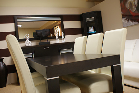 Monaco meble pokojowe dębowe stół krzesła białe