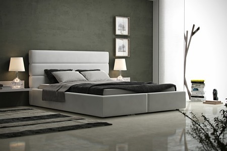 Luna tradycyjne nowoczesne łóżko do sypialni z zagłówkiem z ozdobnym pikowaniem