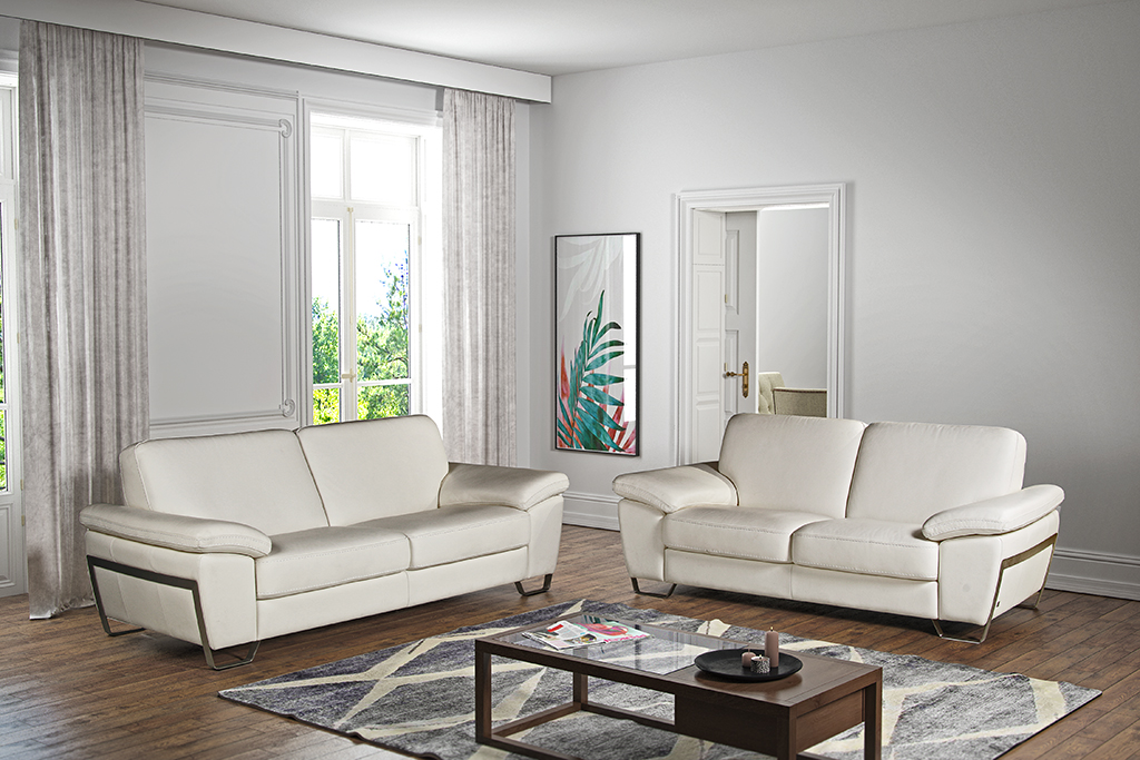 Modern2 aranżacja wnętrza eleganckiego salonu z białymi sofami