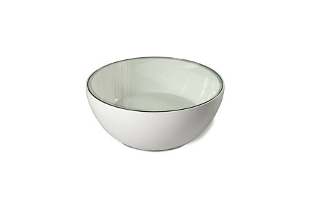 Half Dome biały ceramiczny stolik kawowy ze szklanym blatem