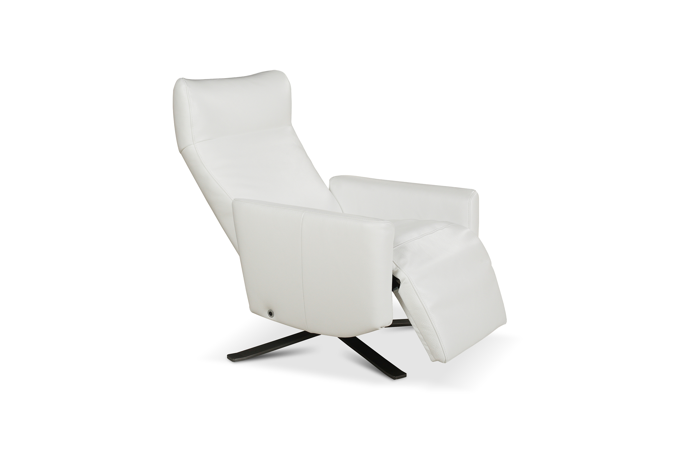 King nowoczesny fotel do salonu kolor biały funkcja relax