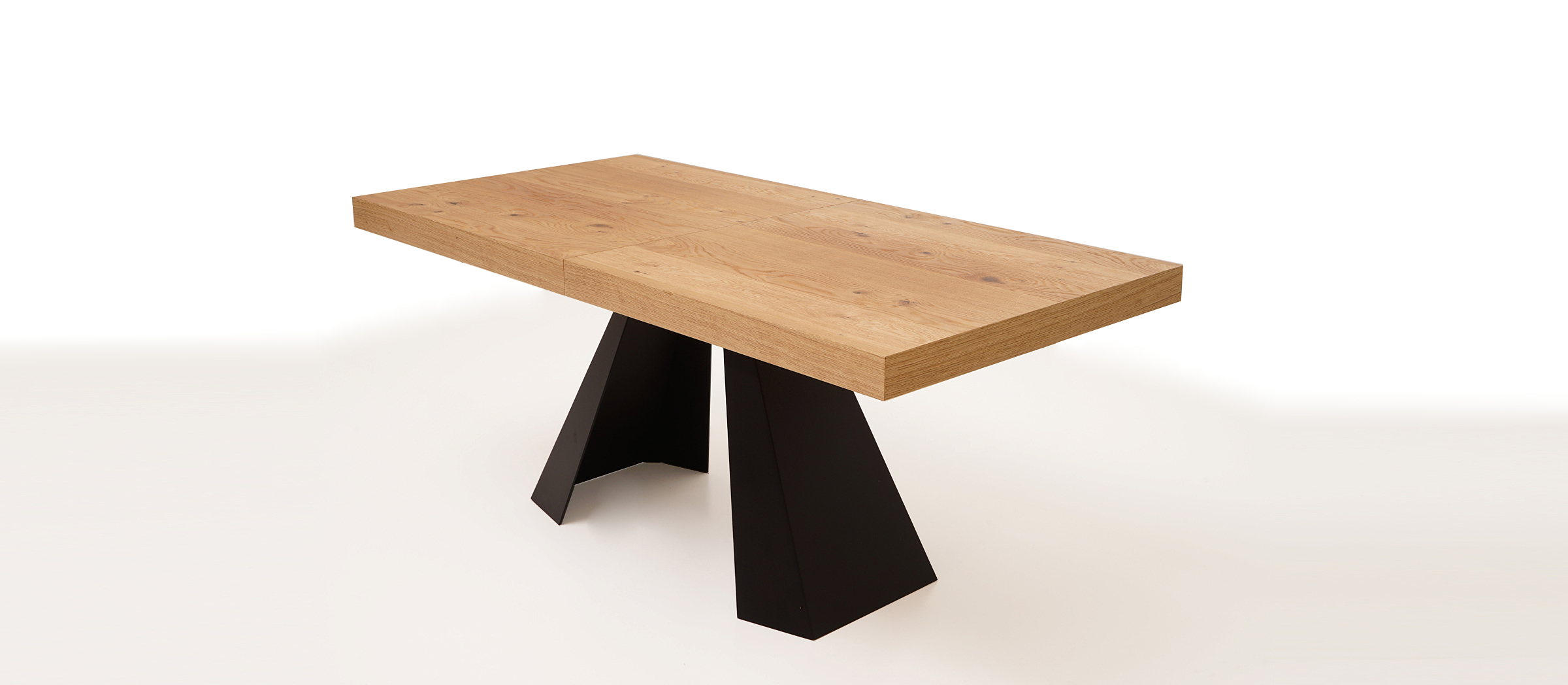 A4 masywny stół dębowy z grubym blatem metalowe nogi