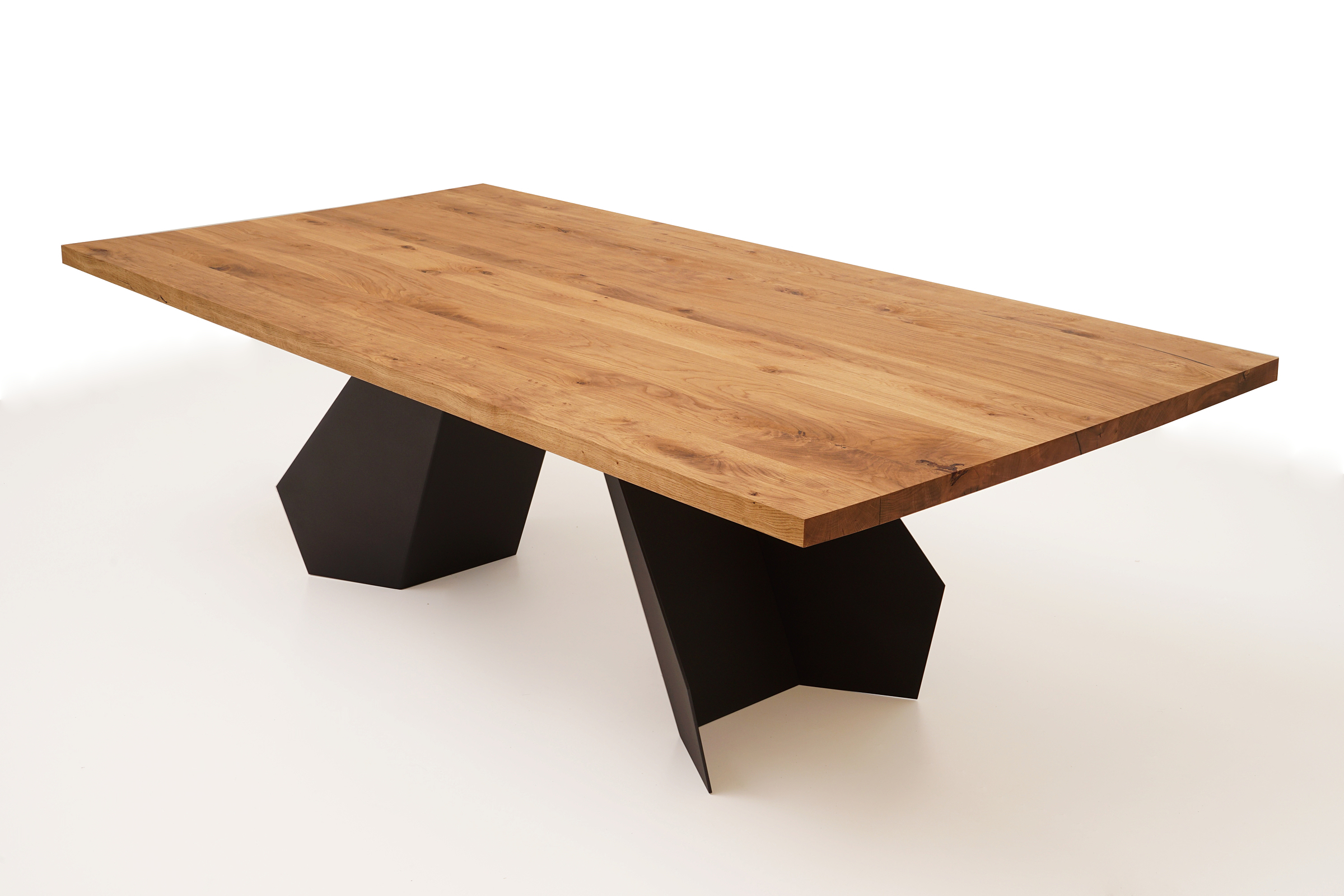 A6 designerski stół z drewnianym blatem z litego drewna