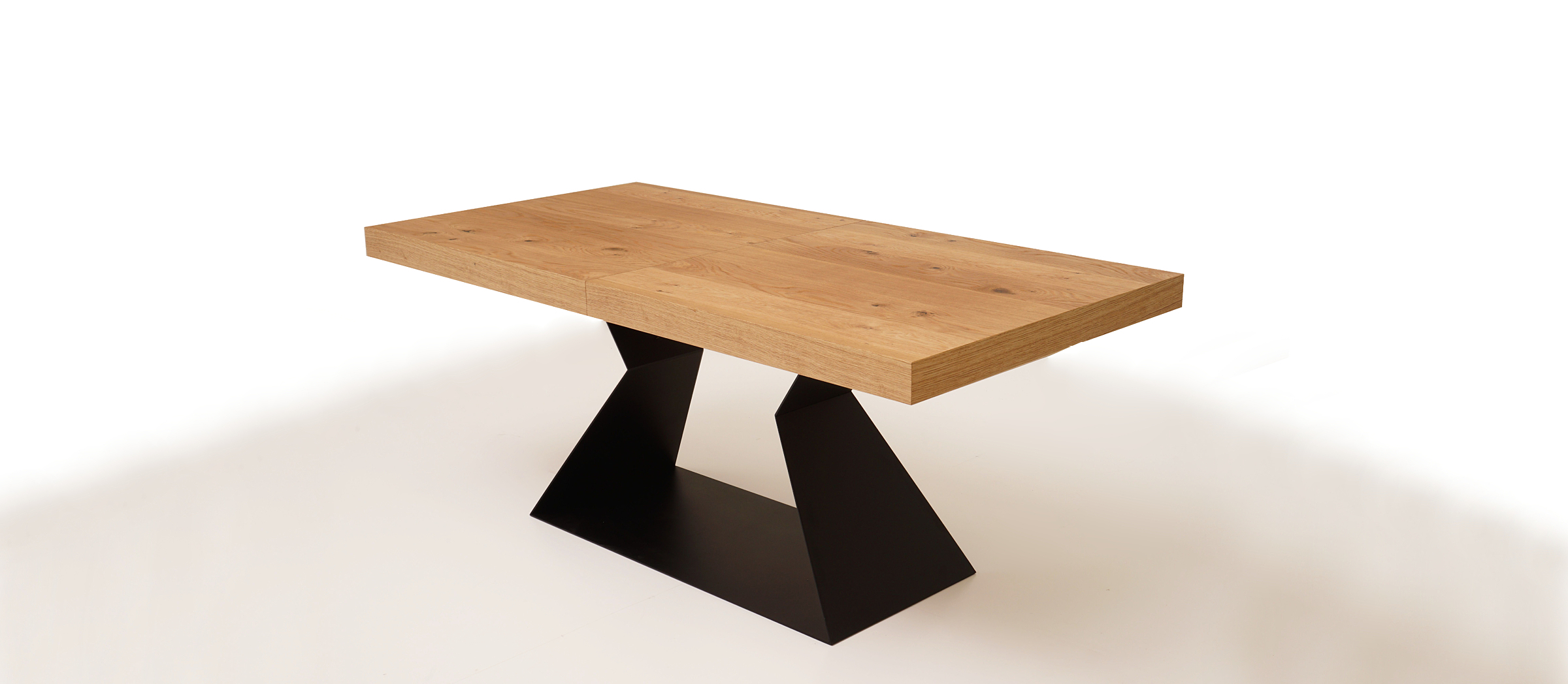 A9 designerski stół z grubym blatem fornirowanym