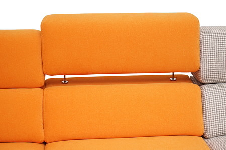 Infinity pomarańczowe oparcie z podnoszonym zagłówkiem w sofie