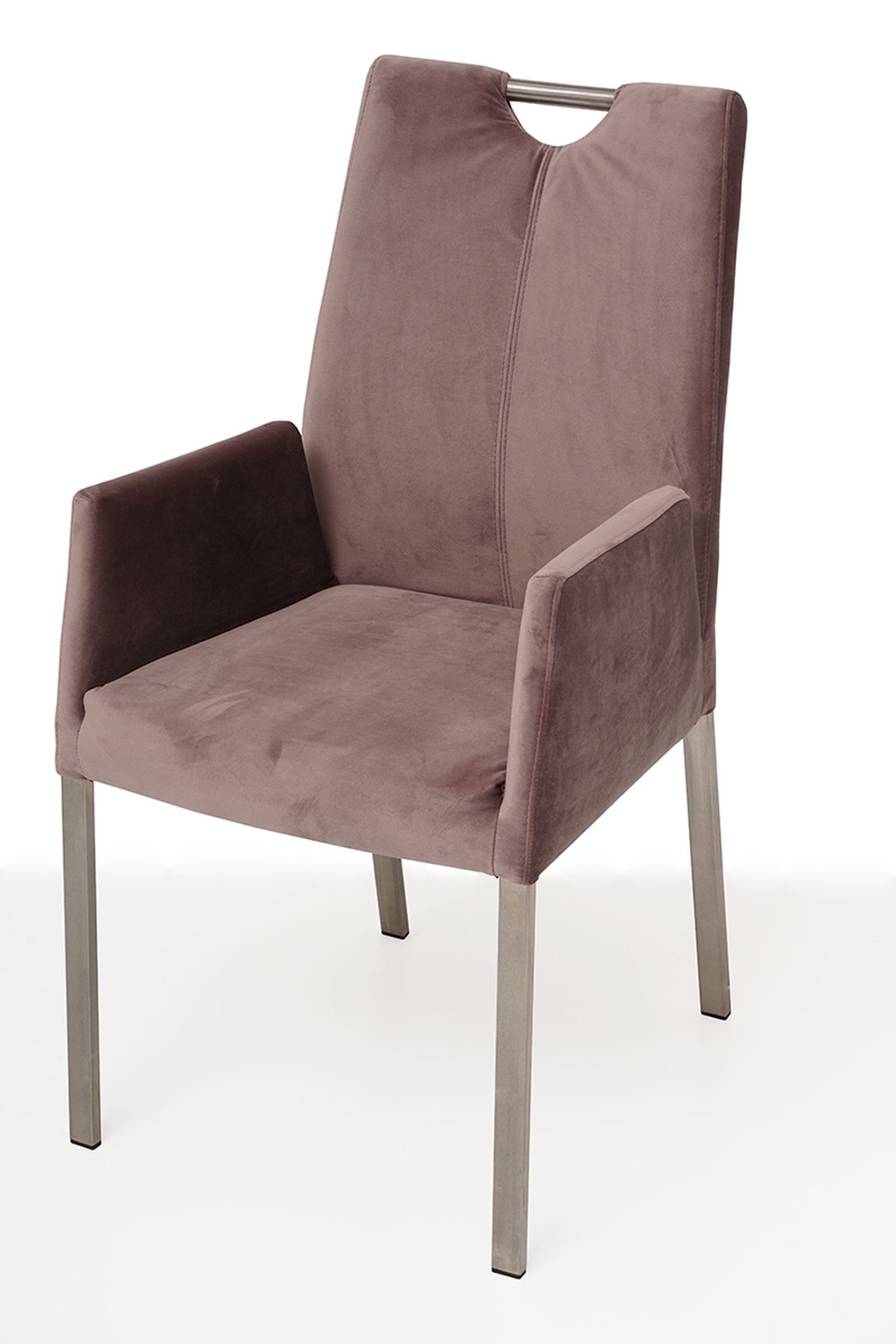 Nowoczesne krzesło tapicerowane na metalowych nogach z pdłokietnikami 1