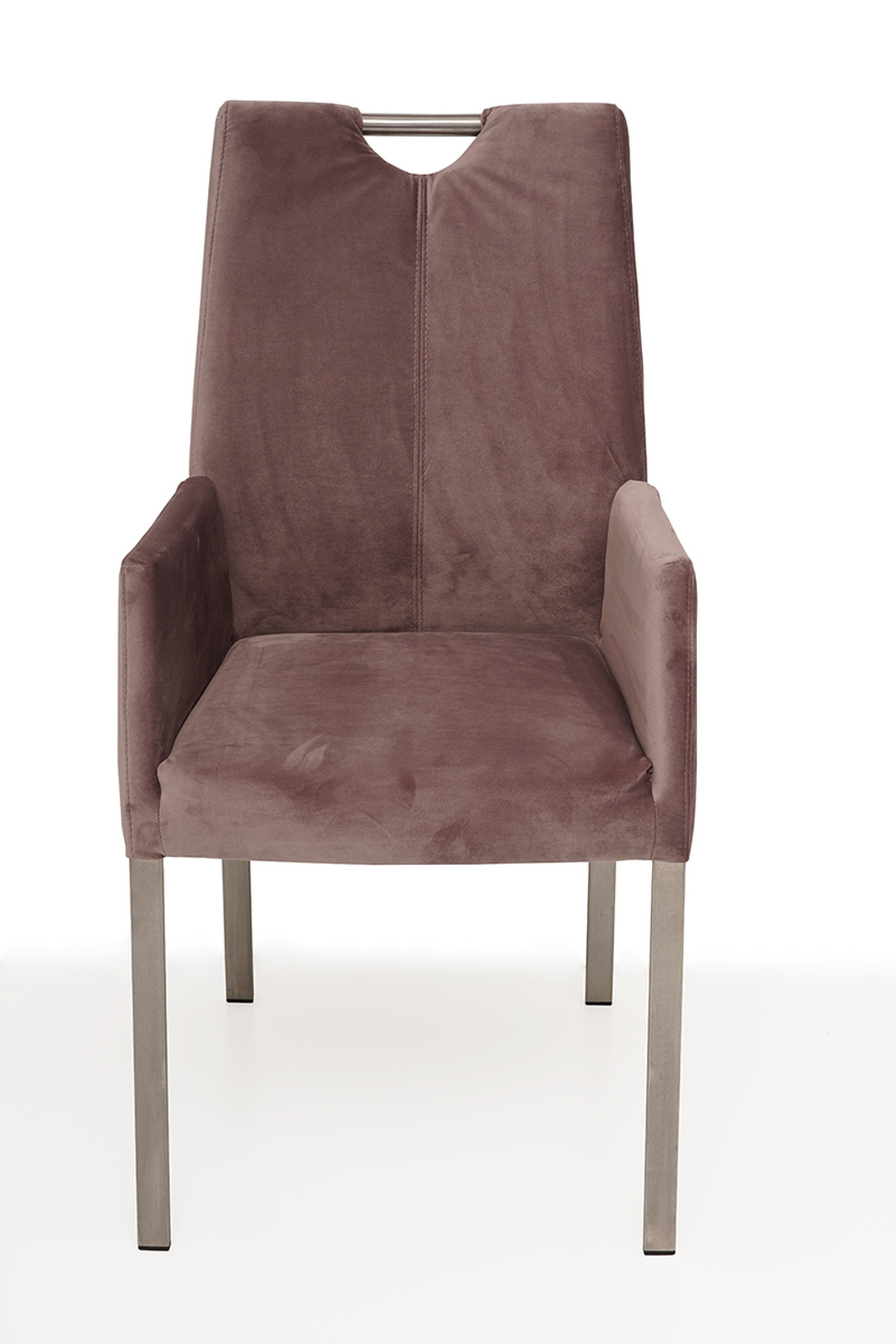 Nowoczesne krzesło tapicerowane na metalowych nogach z pdłokietnikami 2