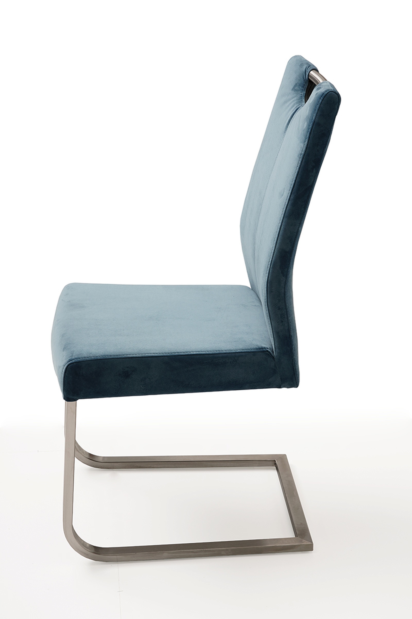 Nowoczesne krzesło tapicerowane na metalowych płozach 3