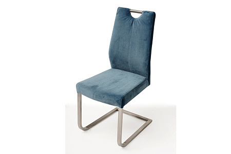 Nowoczesne krzesło tapicerowane na metalowych płozach