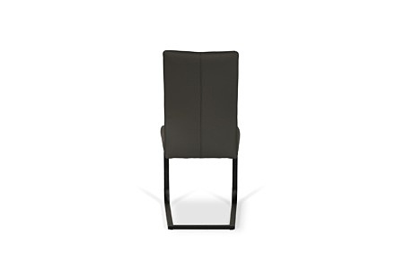 Nowoczesne krzesło z szarej, naturalnej skóry sprowadzanej z Włoch