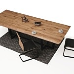 Nowoczesny stół z nogami z metalu z drewnianym blatem03