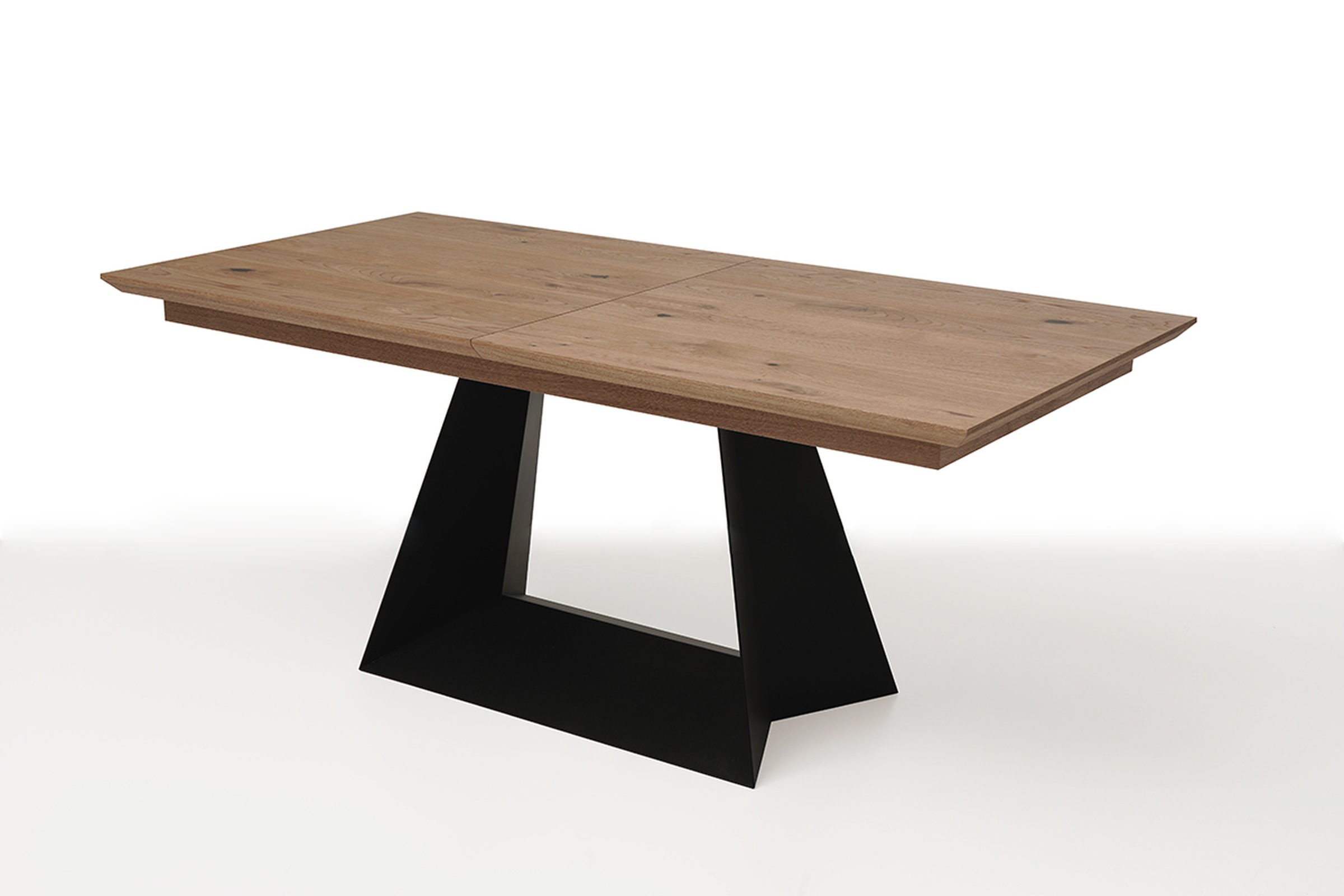 Rozciągany stół z drewnianym blatem z metalowymi nogami4