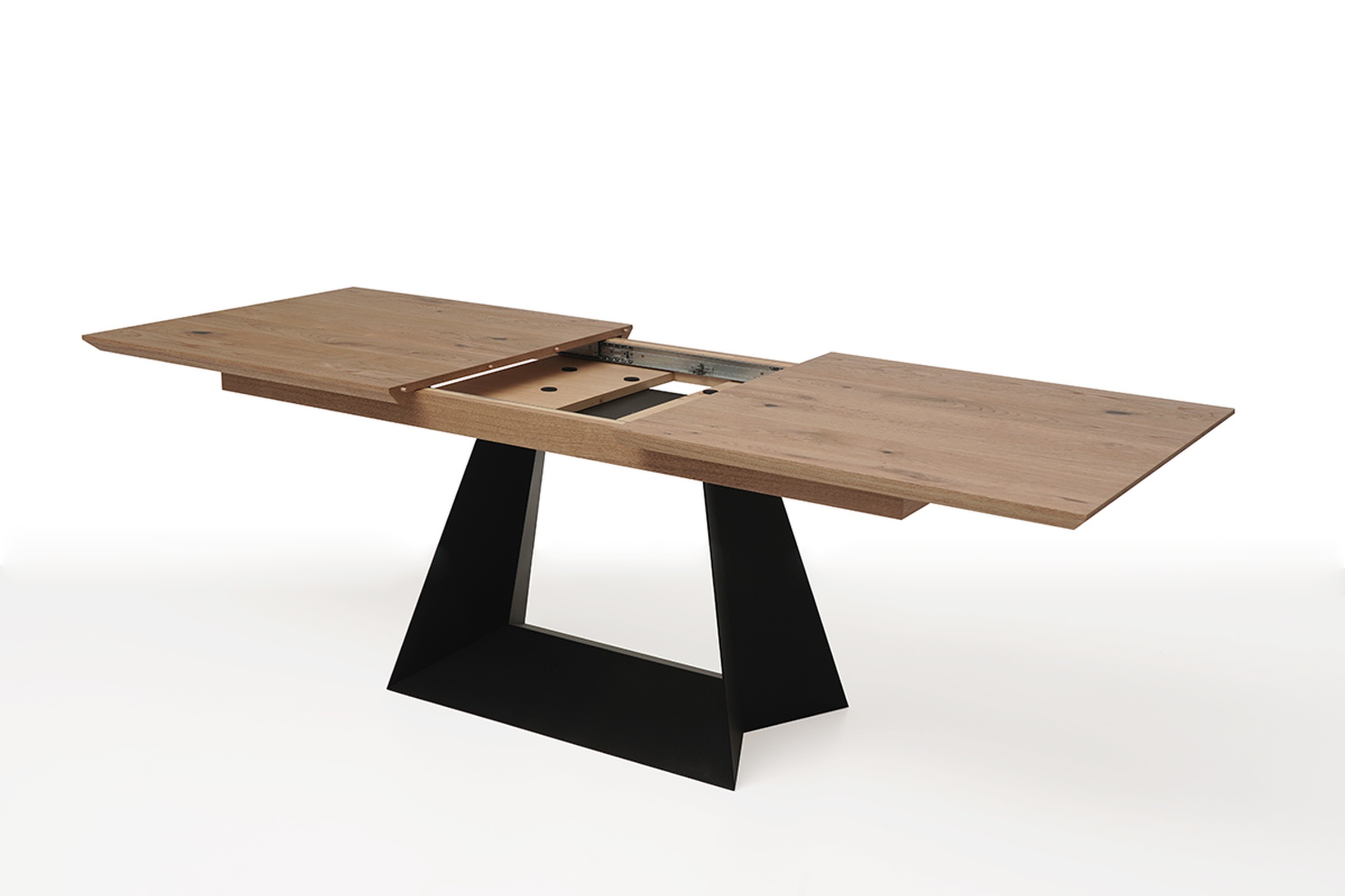 Rozciągany stół z drewnianym blatem z metalowymi nogami5