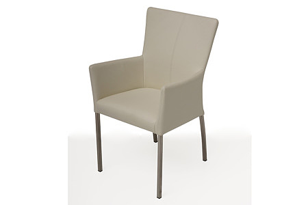 Tapicerowane krzesło z metalowymi nogami