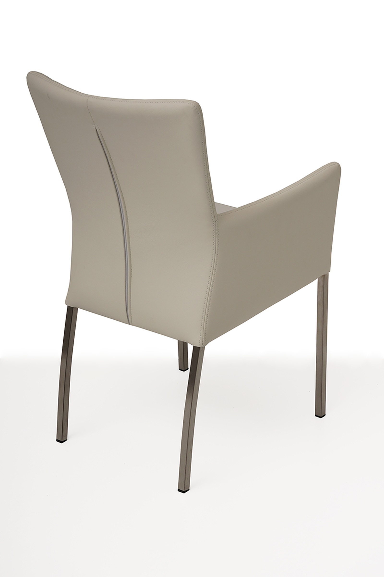 Tapicerowane krzesło z metalowymi nogami z podłokietnikami 02