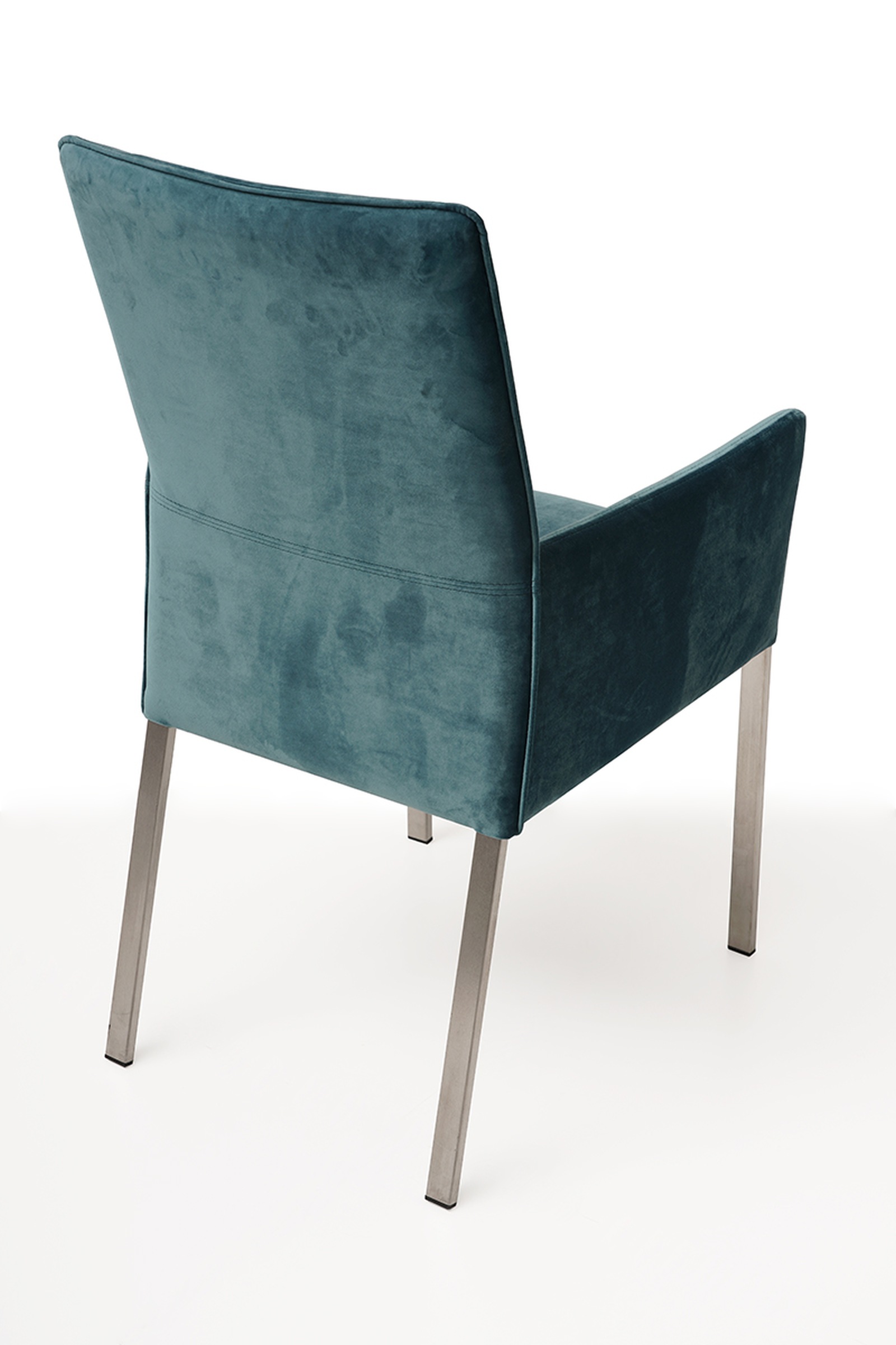 Tapicerowane krzesło z metalowymi nogami z podłokietnikami 02