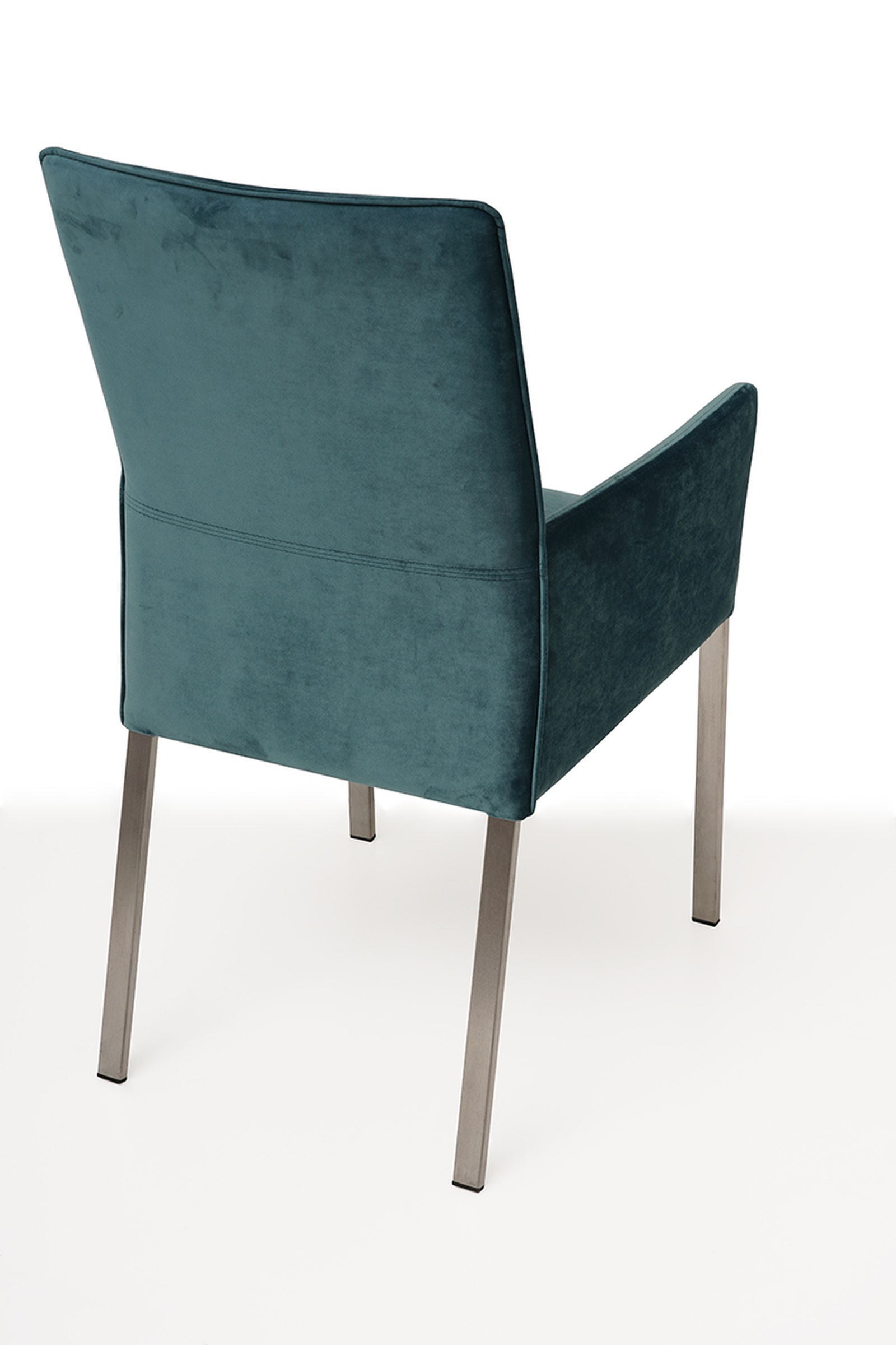 Tapicerowane krzesło z metalowymi nogami z podłokietnikami 05