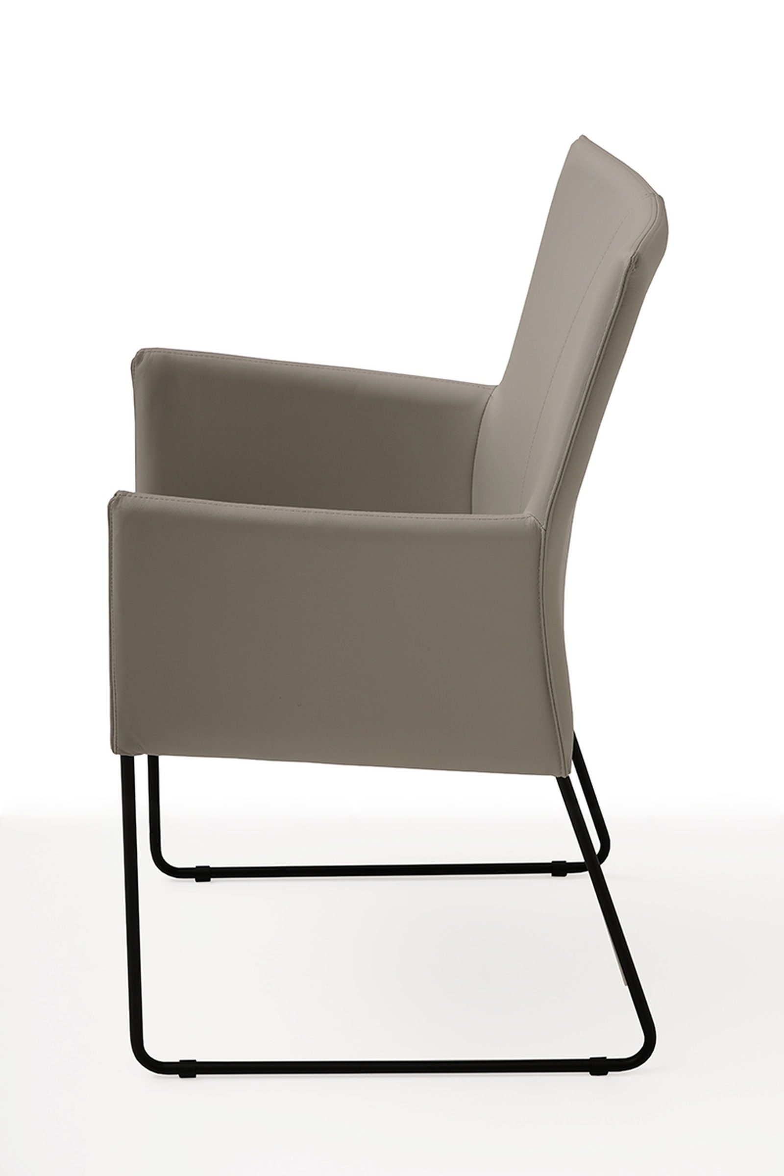 Tapicerowane krzesło z metalowymi płozami z podłokietnikami 16